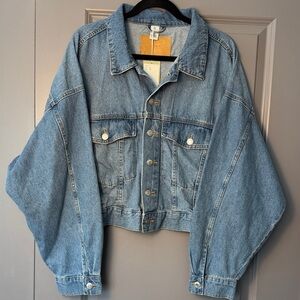 H&M &DENIM Oversized Cropped Jacket